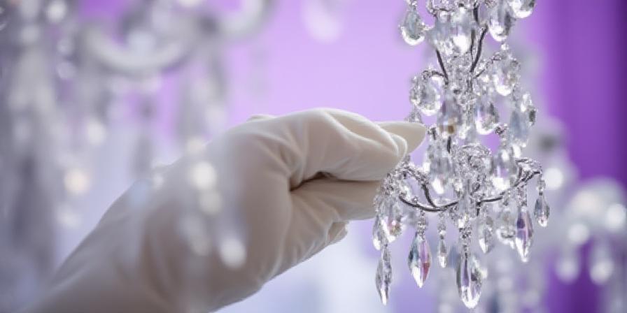 Close up of a professional housekeeper wearing white gloves